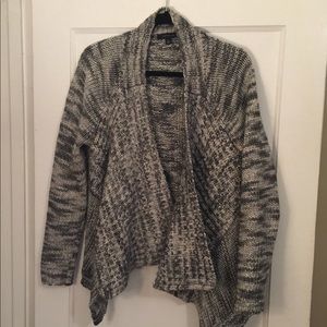 Ann Taylor Gray Space-Dyed Open Cardigan